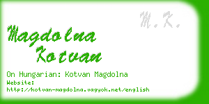 magdolna kotvan business card